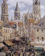 Camille Pissarro The streets of Rouen oil painting